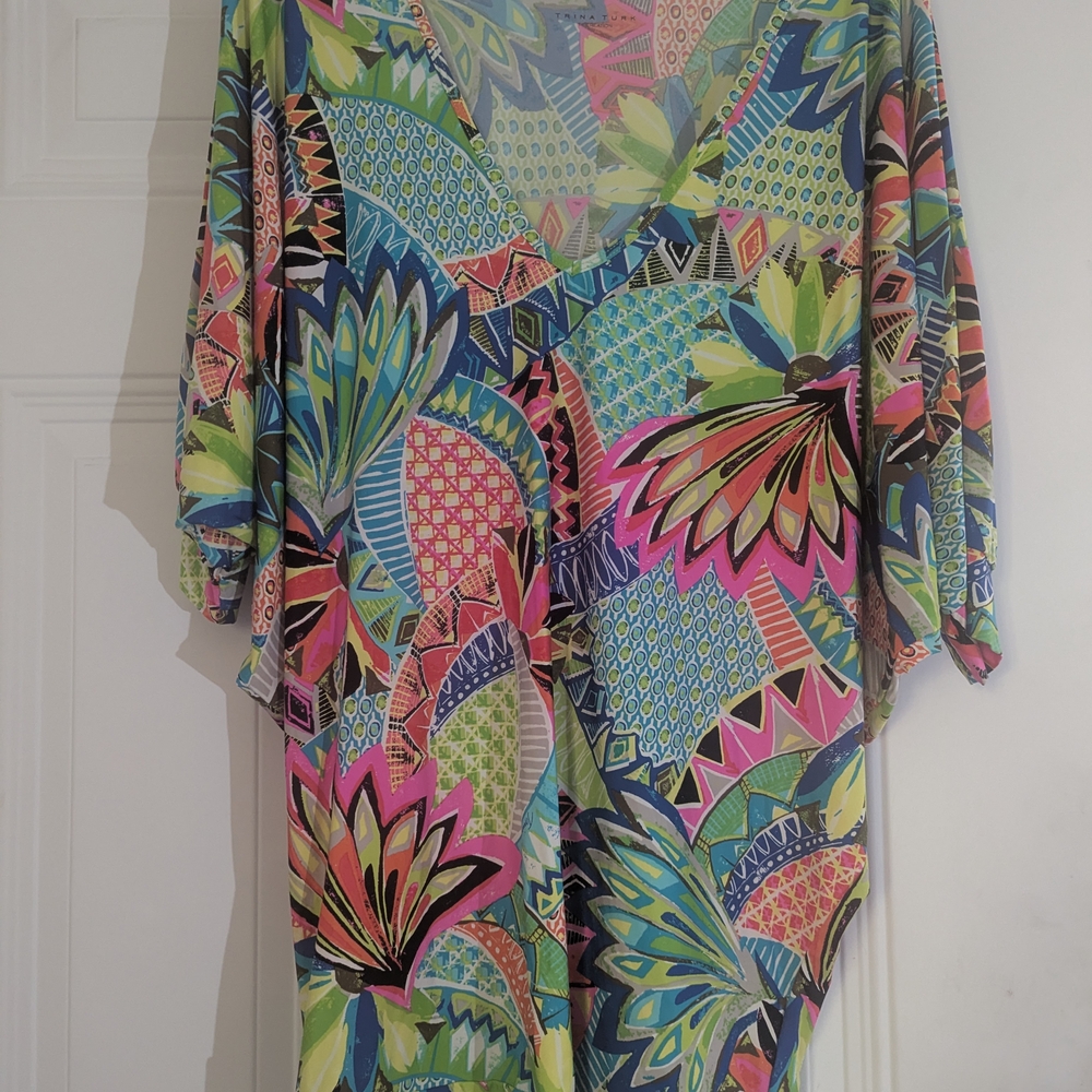 Colorful Patterned Kimono Cover-Up